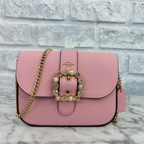 Coach Handbags - Coach Gemma Crossbody With Jeweled Buckle In Powder Pink Multi